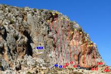 Climbing topo Kalymnos The Beach