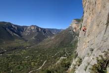 Climbing at Hot Rock, Leonidio