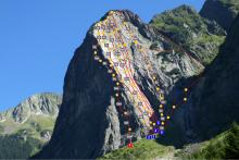 climbing topo of Mittagfluh, Grimsel pass