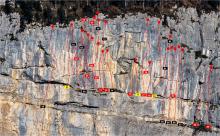 Climbing topo Fallenflue, Switzerland