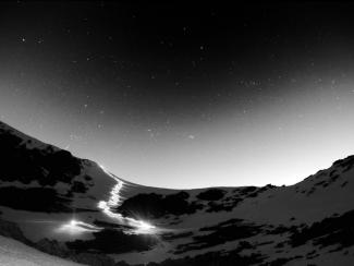 night descent of helvellyn by ski